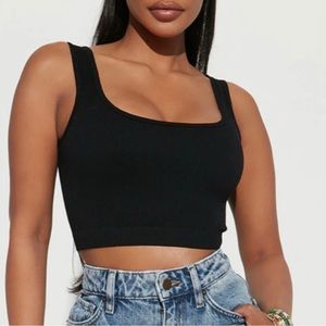 Seamless Crop Top - Black